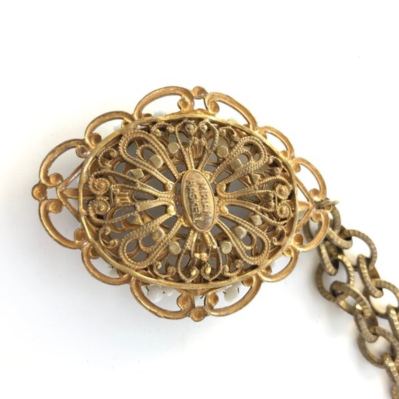 Vintage Miriam Haskell Floral Cabochon  Necklace - Picture 3 of 3